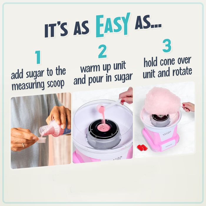 Nostalgia Cotton Candy Flossing Sugar - Grape, Pink Bubble Gum, Orange - 3-Pack