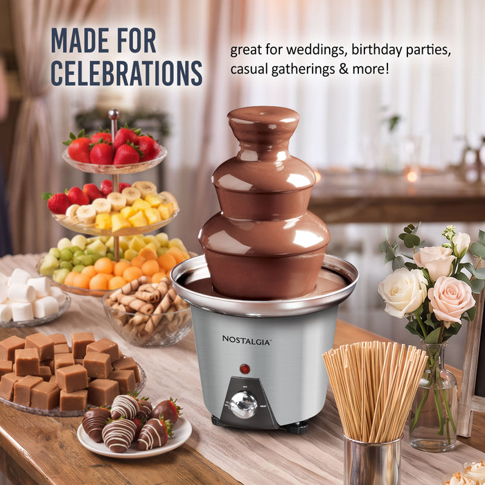 Nostalgia 3-Tier Chocolate Fondue Fountain