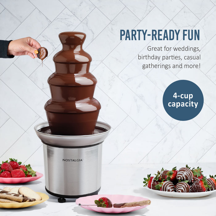 4-Tier 2-pound Stainless Steel Chocolate Fondue Fountain