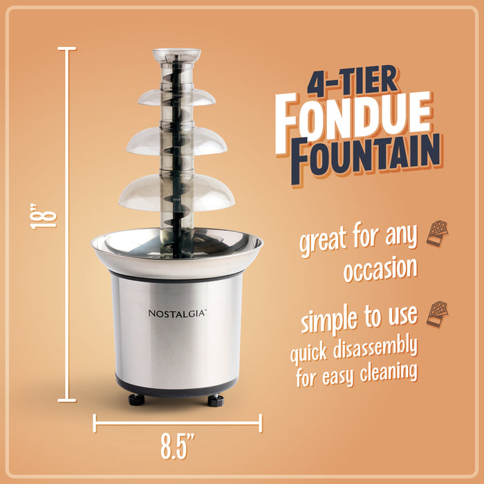 4-Tier 2-pound Stainless Steel Chocolate Fondue Fountain