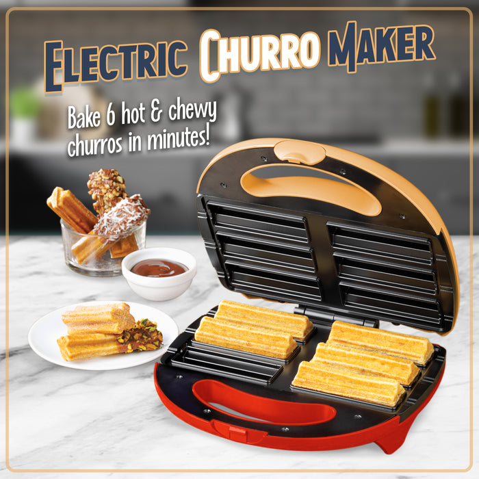 Nostalgia Electric Churro Maker, Red and Yellow
