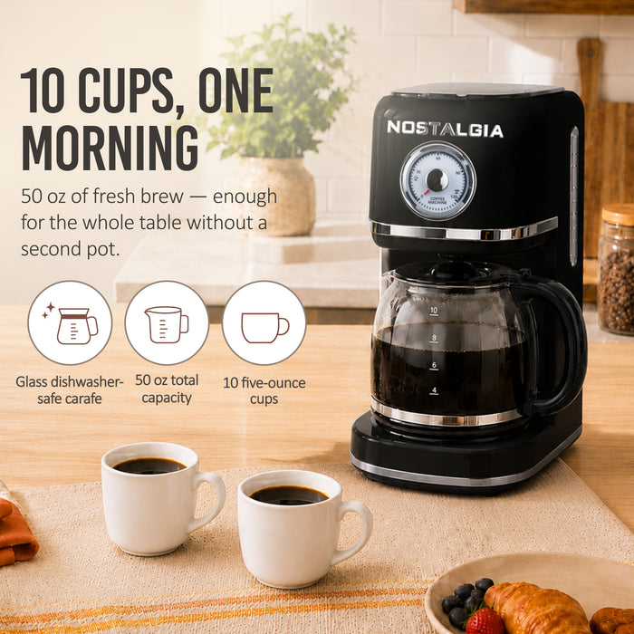 Nostalgia Classic Retro 10 Cup Coffee Maker