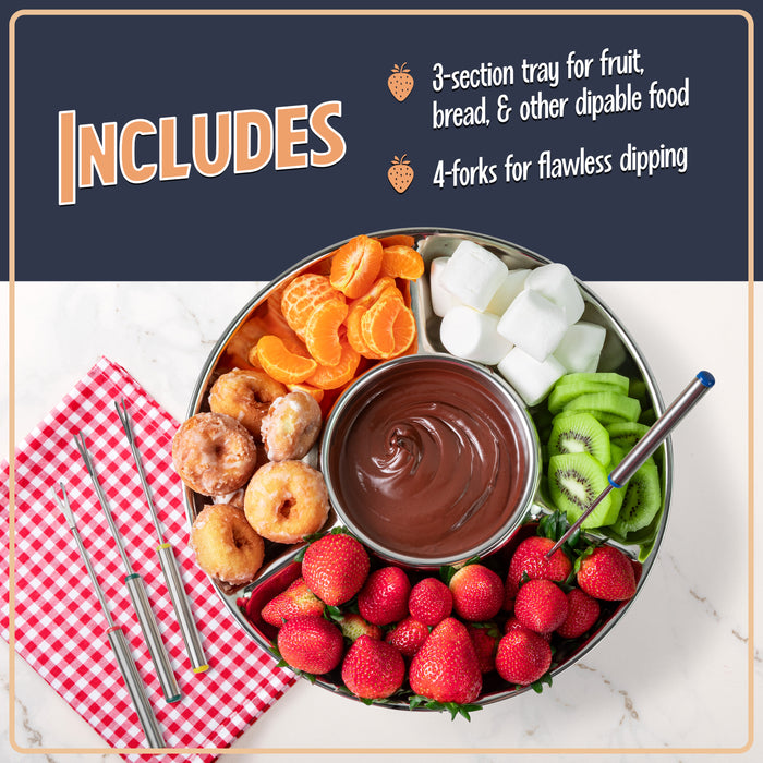 10-Ounce Electric Fondue Party Set, Stainless Steel