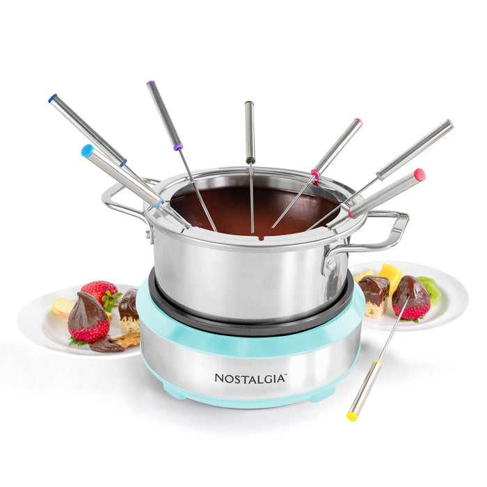 8-Cup Electric Fondue Pot Set for Cheese & Chocolate - 8 Color