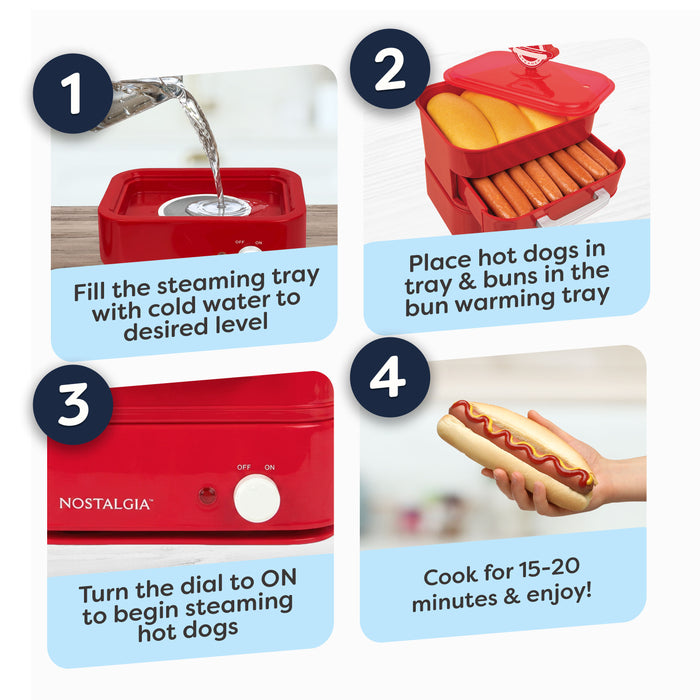 Nostalgia Hot Dog Steamer and Bun Warmer