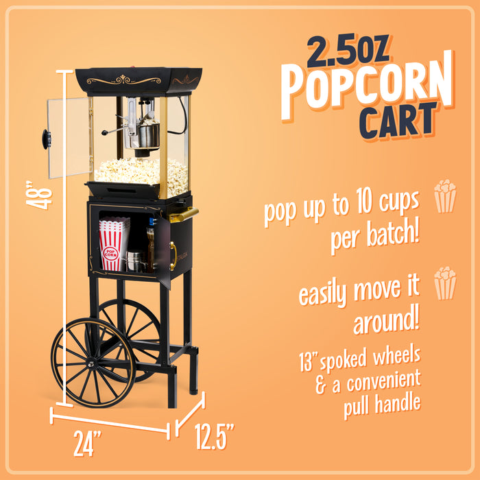 Nostalgia 2.5-Ounce, 10-Cup Popcorn Cart, 48-Inch