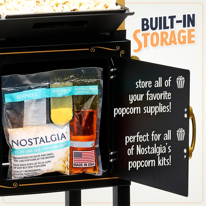 Nostalgia 2.5-Ounce, 10-Cup Popcorn Cart, 48-Inch