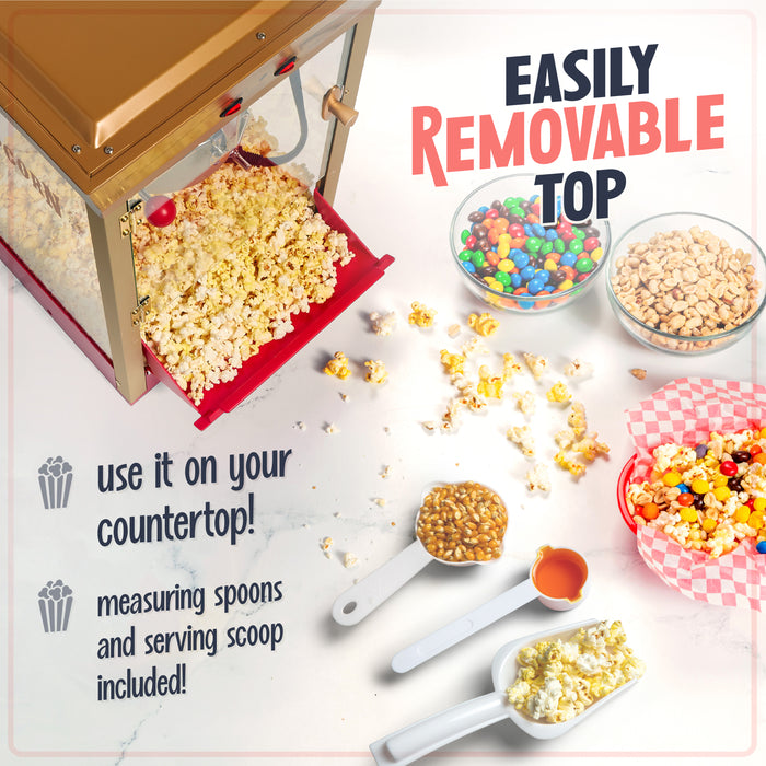 Nostalgia 53-Inch Popcorn Cart with Candy Dispenser, Red