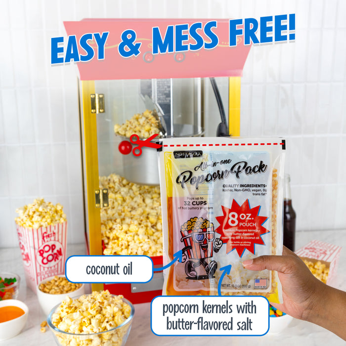 Best Tasting Premium 8-Ounce Popcorn, Oil & Seasoning Salt All-In-One Packs - 24 Count
