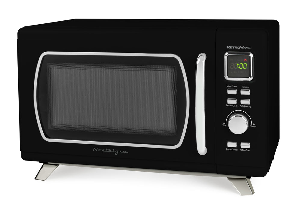 Mid-Century Retro 0.9 Cu. Ft. Microwave, Black