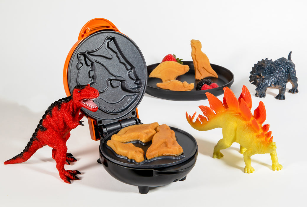 MyMini Dinosaur Shaped Electric Waffle Maker, Orange