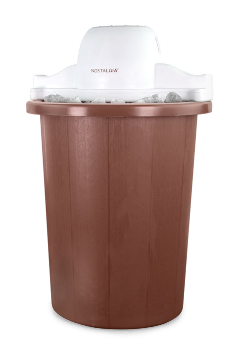 6-Quart Parlor Electric Ice Cream Maker - White and Dark Brown