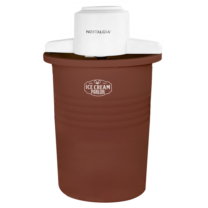 6-Quart Parlor Electric Ice Cream Maker - White and Dark Brown