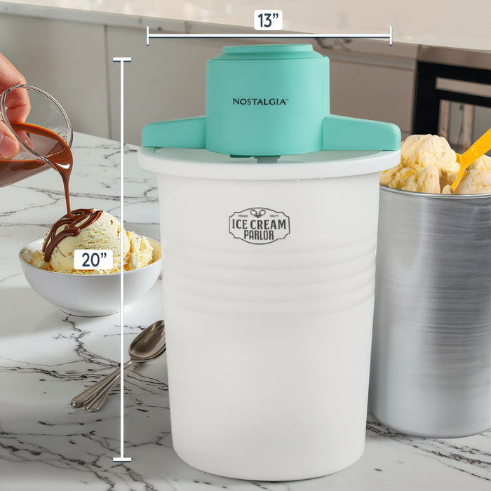 6-Quart Parlor Electric Ice Cream Maker - Blue & White