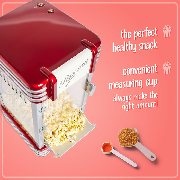 Retro 10 Cup Table-Top Popcorn Maker, Retro Red