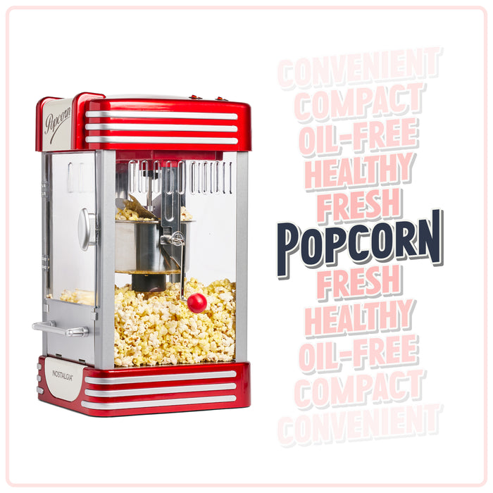 Retro 10 Cup Table-Top Popcorn Maker, Retro Red