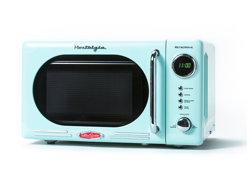 Retro 0.7 Cubic Foot 700-Watt Countertop Microwave Oven - Aqua