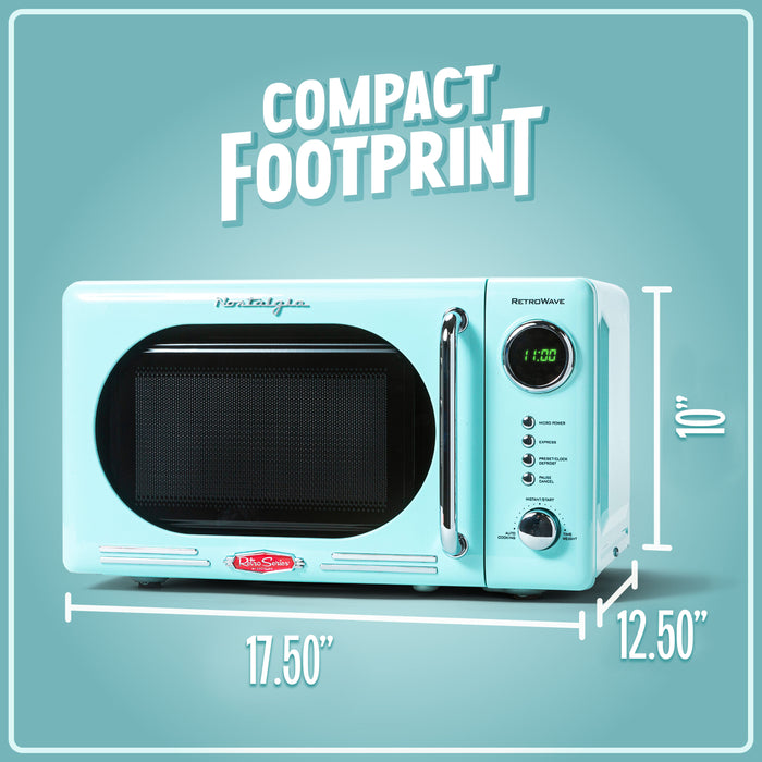 Retro 0.7 Cubic Foot 700-Watt Countertop Microwave Oven - Aqua