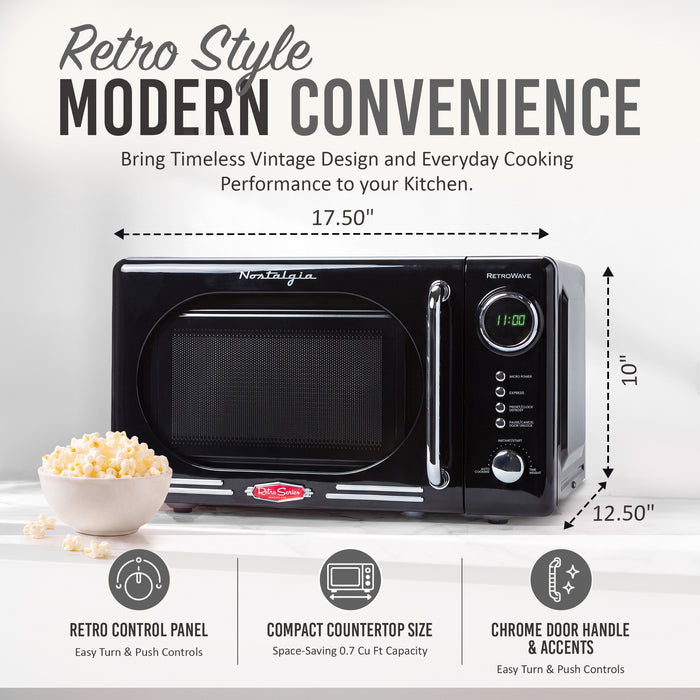 Retro 0.7 cu. ft. 700-Watt Countertop Microwave Oven