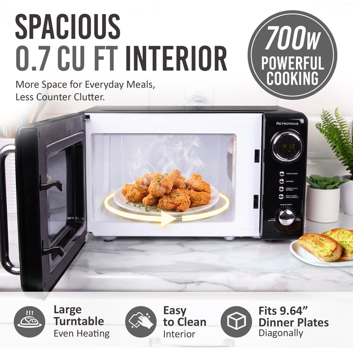 Retro 0.7 cu. ft. 700-Watt Countertop Microwave Oven