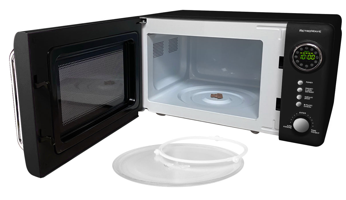 Retro 0.7 Cubic Foot 700-Watt Countertop Microwave Oven - Black