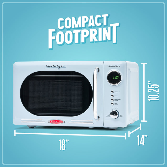 Nostalgia Retro 0.7 Cubic Foot 700-Watt Countertop Microwave Oven - Blue