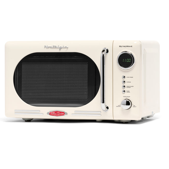 Retro Compact Countertop Microwave Oven 0.7 Cu. Ft. 700-Watts, Cream