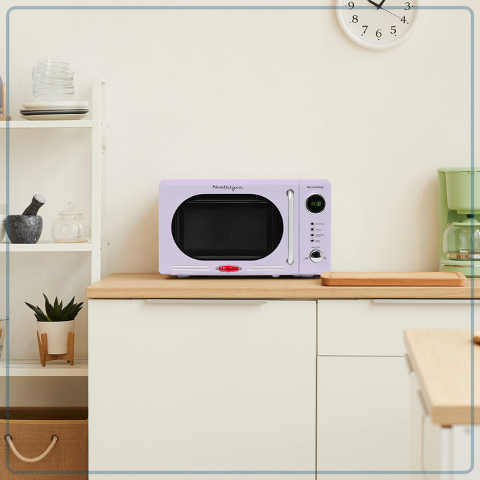 Retro 0.7 Cubic Foot 700-Watt Countertop Microwave Oven - Lavender