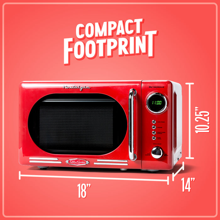 Retro 0.7 Cubic Foot 700-Watt Countertop Microwave Oven - Retro Red