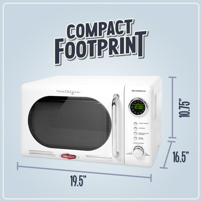Retro 0.7 Cubic Foot 700-Watt Countertop Microwave Oven - White