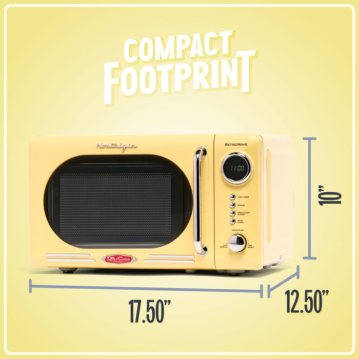 Retro 0.7 Cubic Foot 700-Watt Countertop Microwave Oven - Yellow