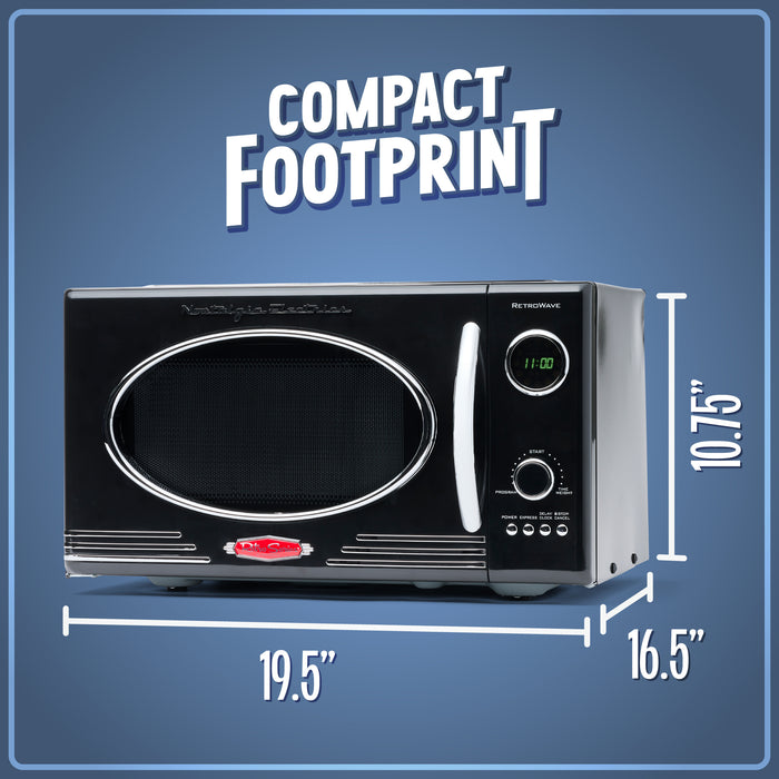 Retro 0.9 Cubic Foot 800-Watt Countertop Microwave Oven - Black