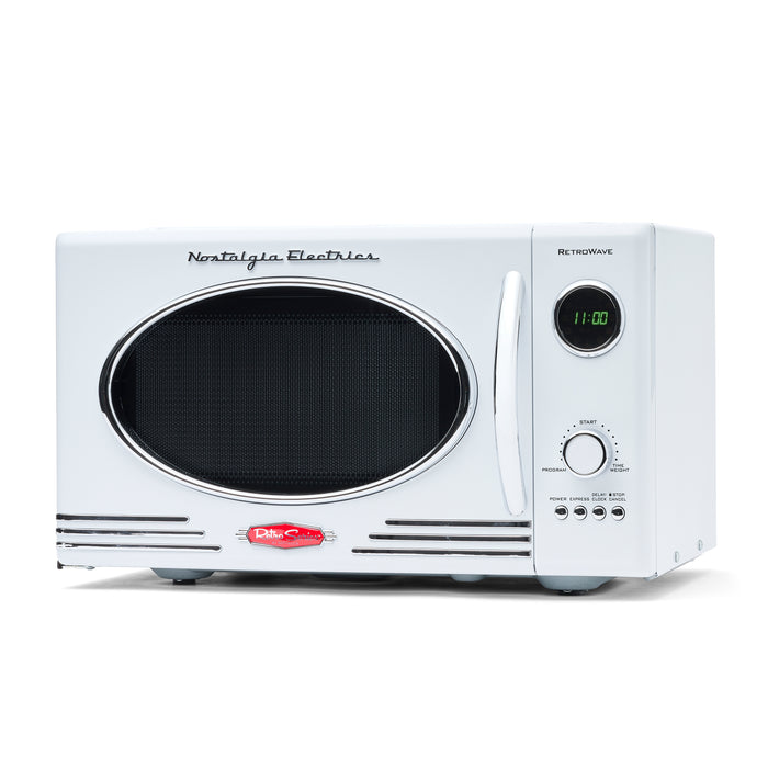 Retro 0.9 Cubic Foot 800-Watt Countertop Microwave Oven - White