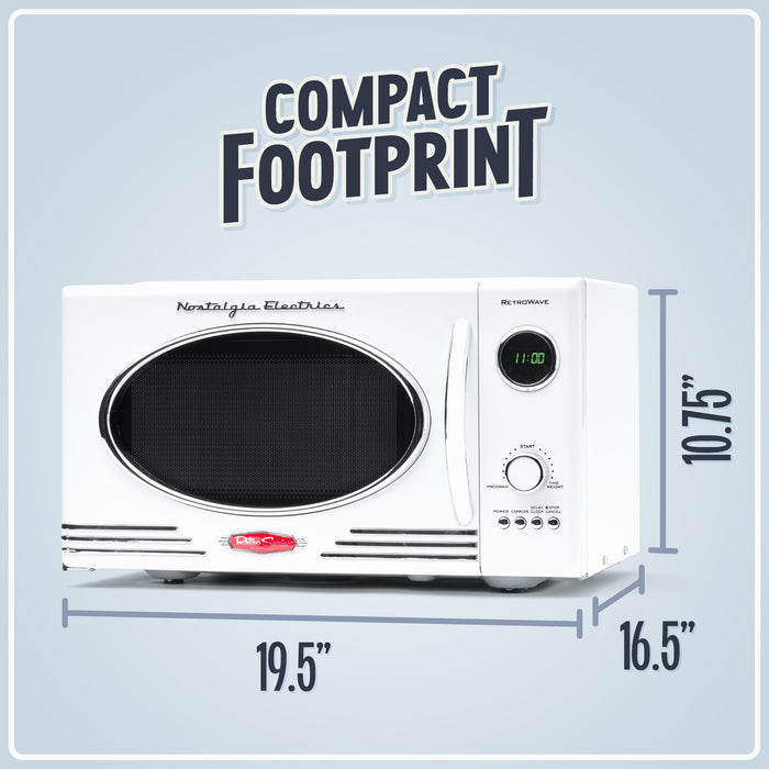 Retro 0.9 Cubic Foot 800-Watt Countertop Microwave Oven - White
