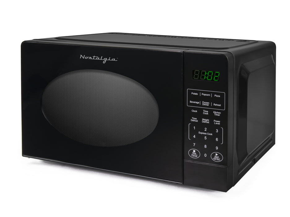 Retro 0.7 Cubic Foot Countertop Microwave Oven - Black (Derivative)