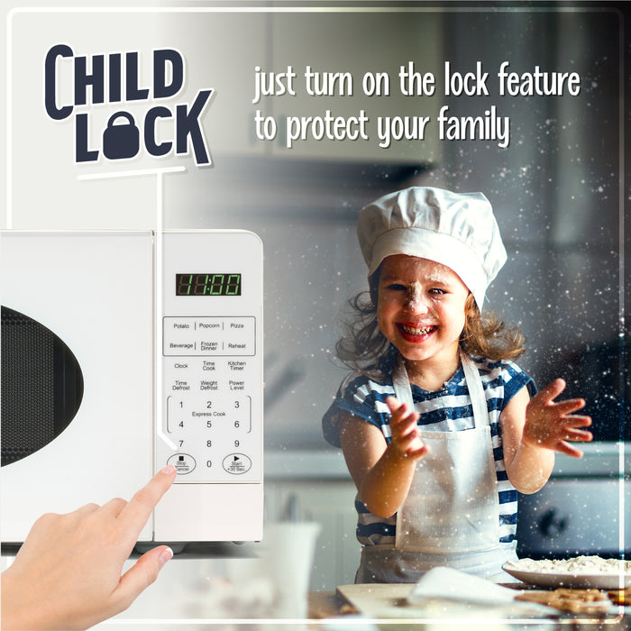 Retro 0.7 Cubic Foot Countertop Microwave Oven