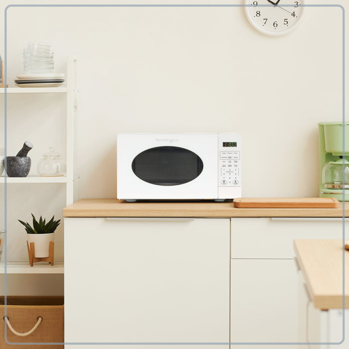 Retro 0.7 Cubic Foot Countertop Microwave Oven
