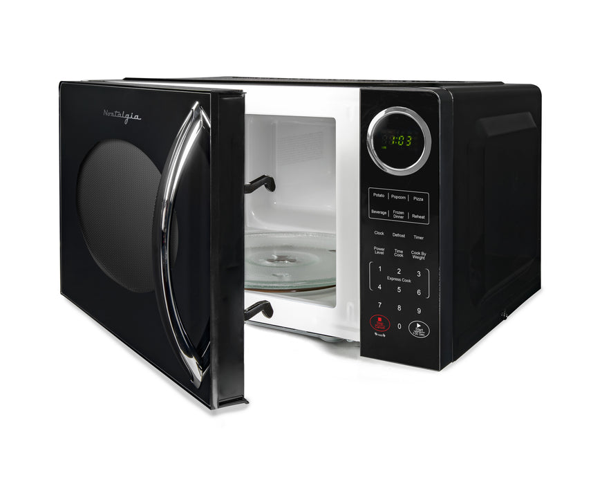 Retro 0.9 Cubic Foot Countertop Microwave Oven, Black