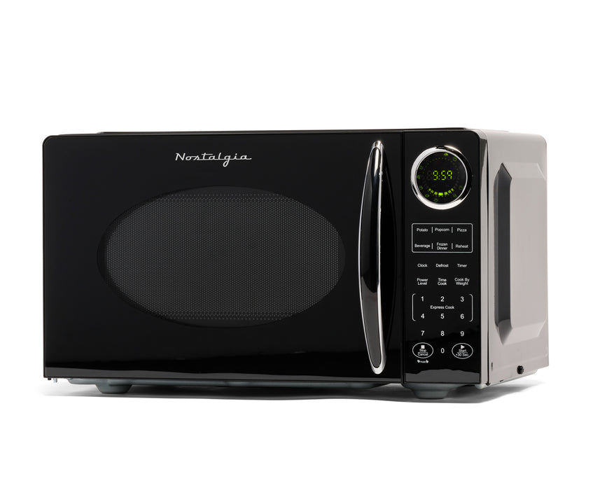 Retro 0.9 Cubic Foot Countertop Microwave Oven, Black