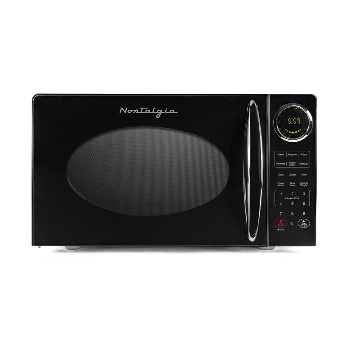 Retro 0.9 Cubic Foot Countertop Microwave Oven, Black