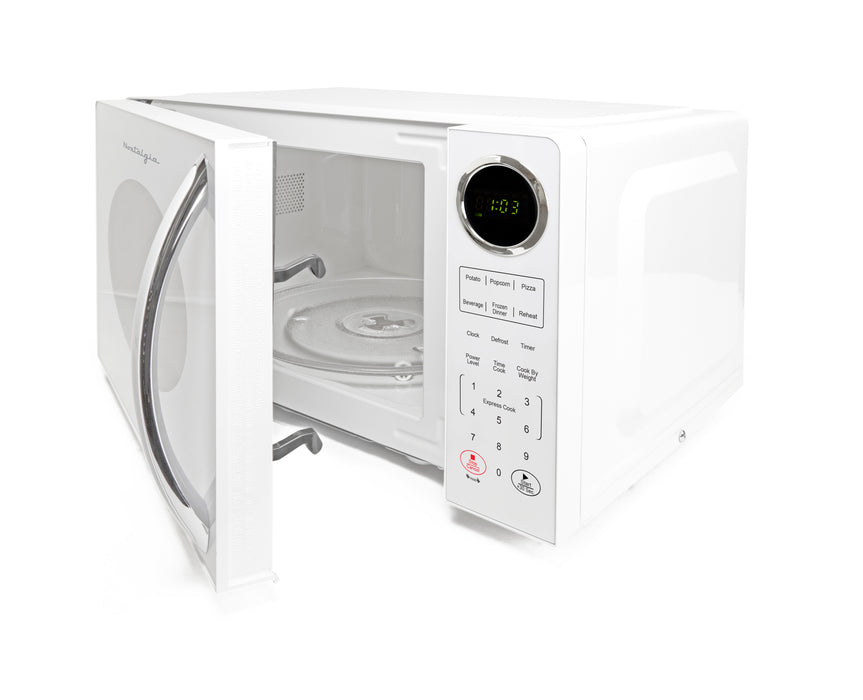 Retro 0.9 Cubic Foot Countertop Microwave Oven, White (Derivative)