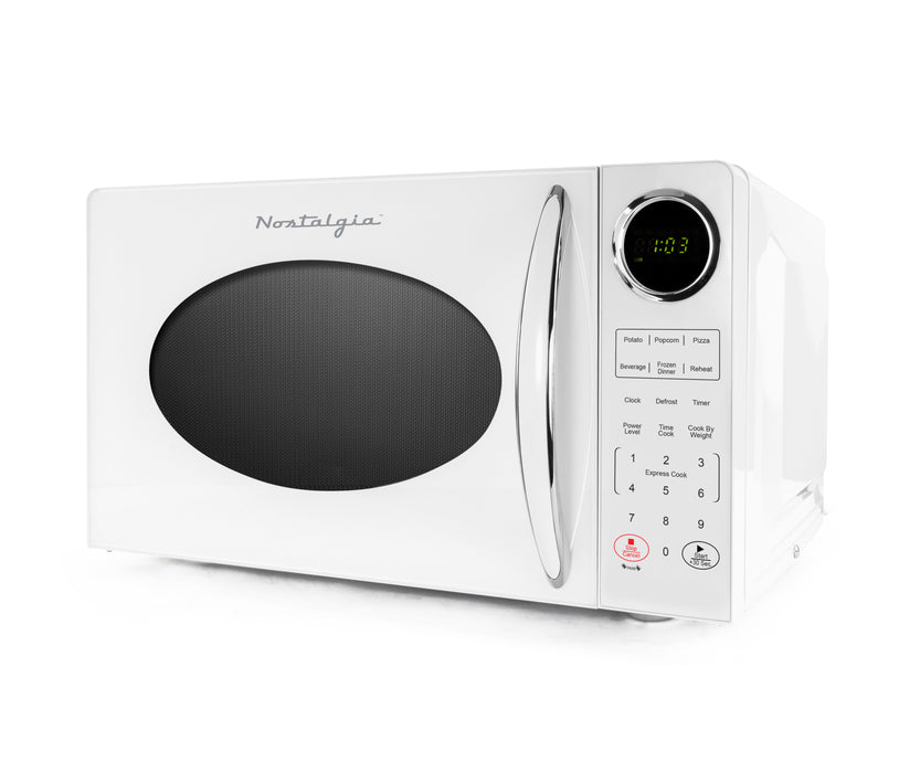 Retro 0.9 Cubic Foot Countertop Microwave Oven, White