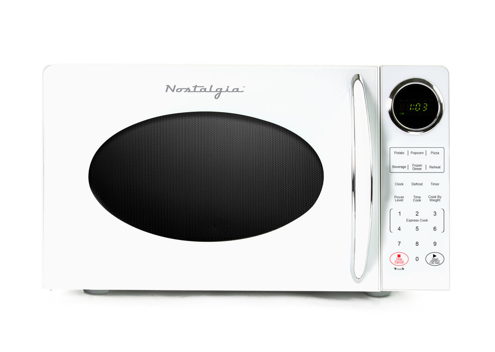 Retro 0.9 Cubic Foot Countertop Microwave Oven, White (Derivative)