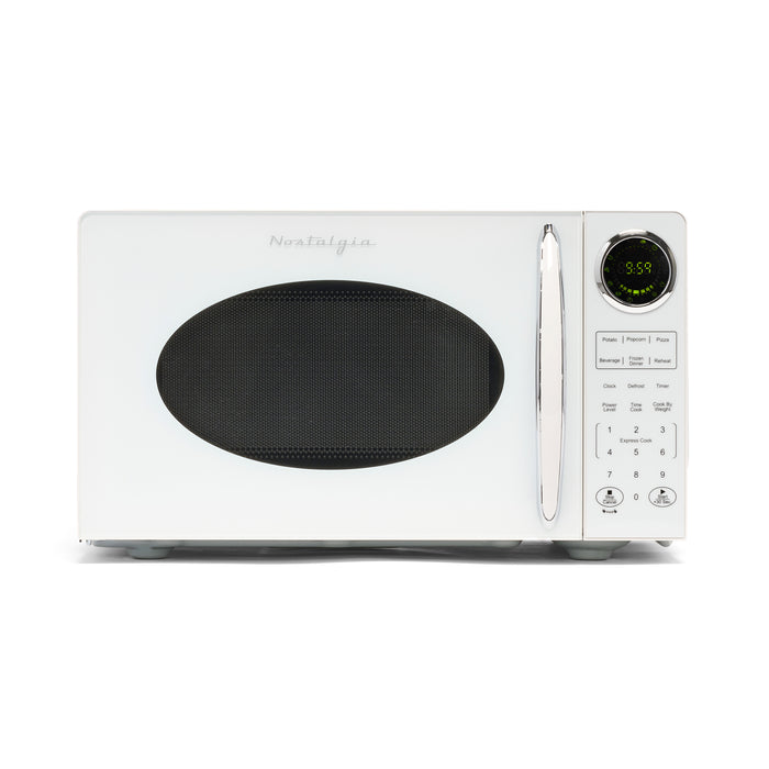 Retro 0.9 Cubic Foot Countertop Microwave Oven, White