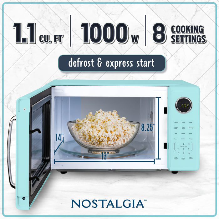 Nostalgia Retro 1.1 Cu Ft Countertop Microwave