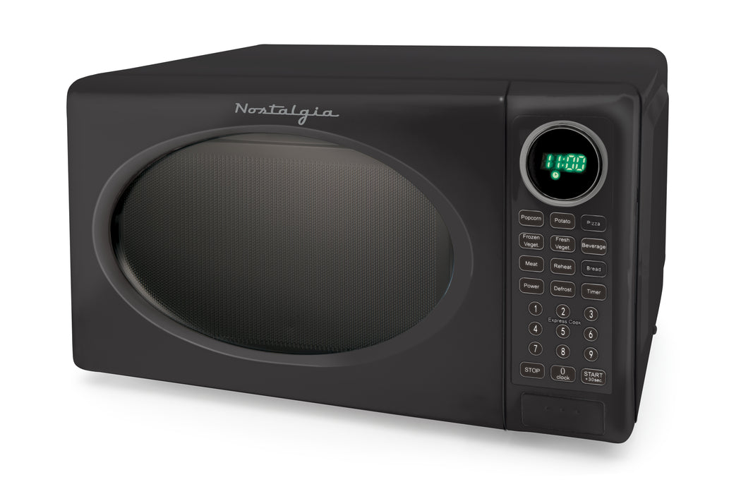 Retro 0.7 Cu Ft Retro Microwave, Black + Accessory Bundle