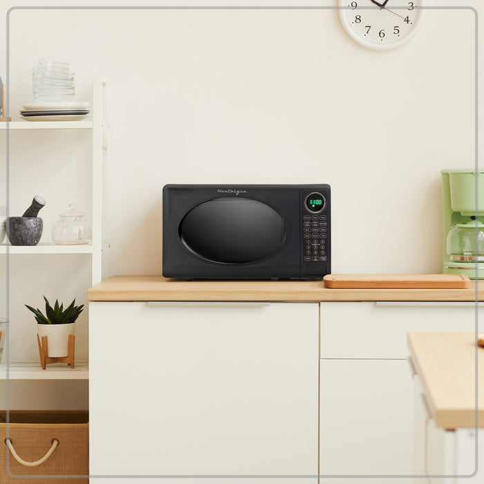 Retro 0.7 Cu Ft Retro Microwave, Black + Accessory Bundle