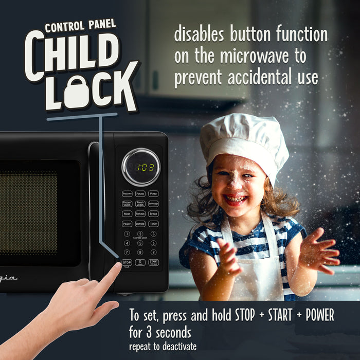 Nostalgia Retro 700W Microwave Oven – 0.7 Cu Ft Capacity