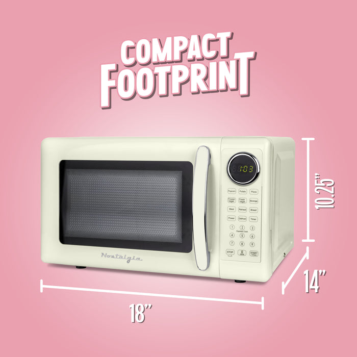 Nostalgia Retro 700W Microwave Oven – 0.7 Cu Ft Capacity