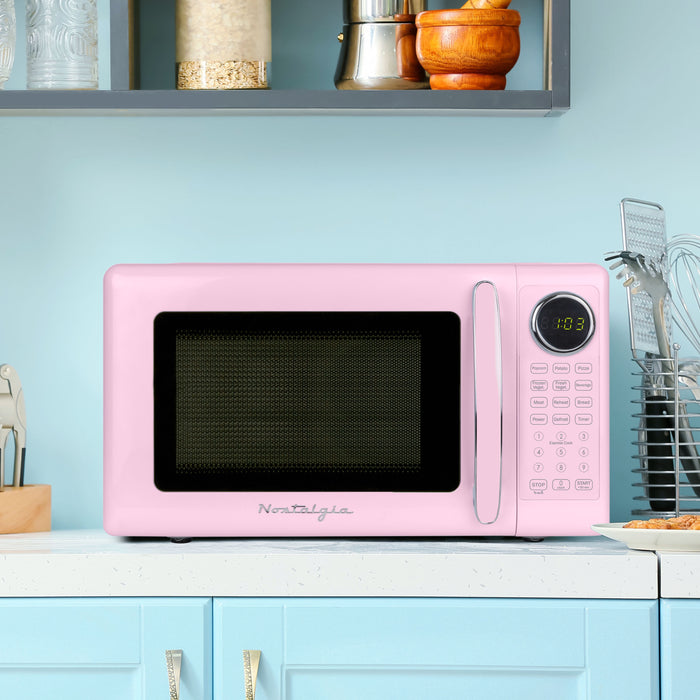 Nostalgia Retro 700W Microwave Oven – 0.7 Cu Ft Capacity